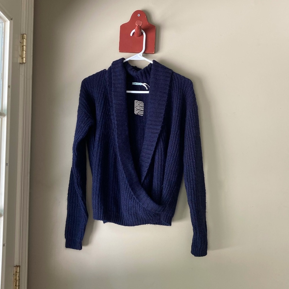 Urban Outfitters Kimchi Blue Blue Wrap Sweater XS NWT